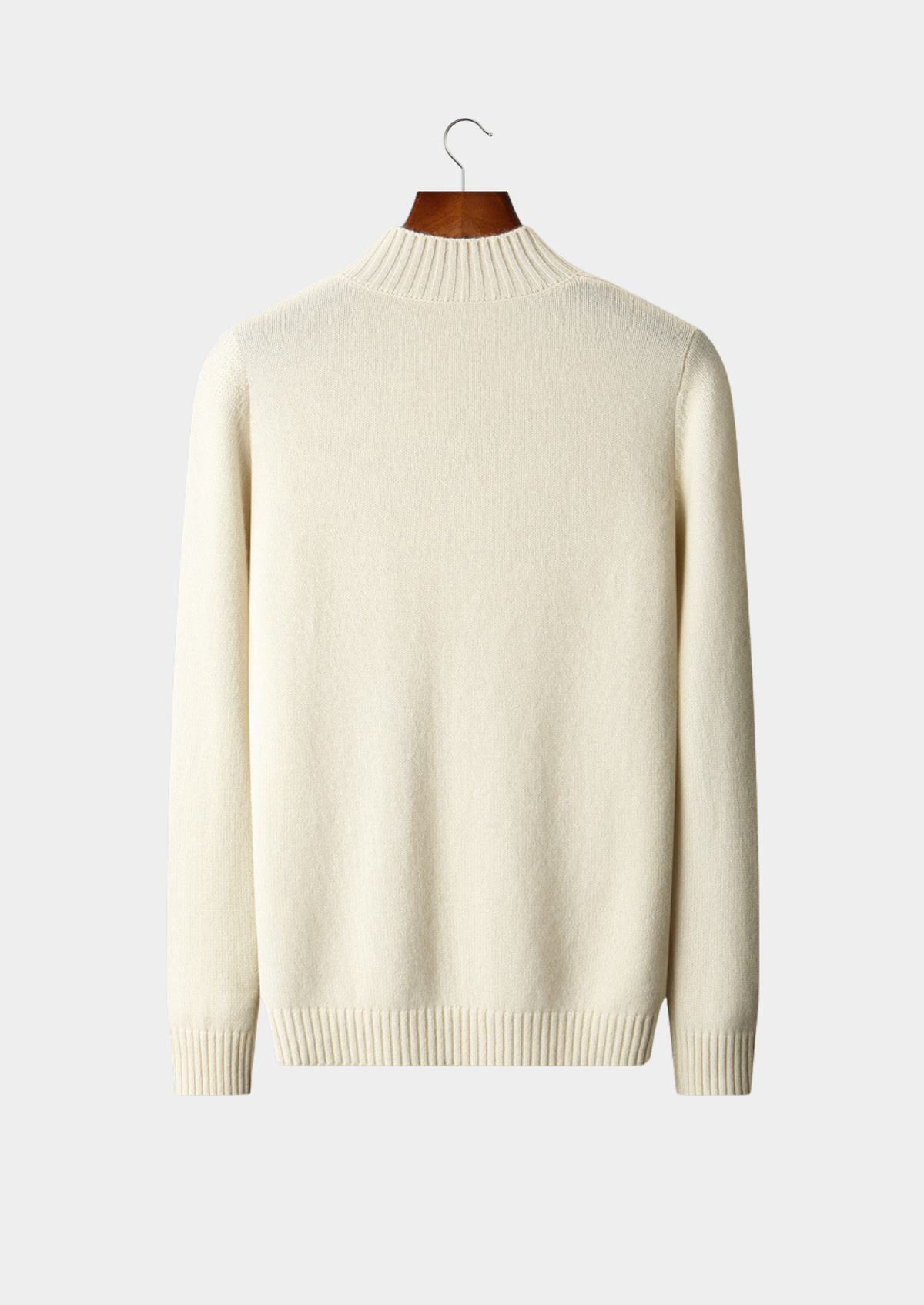 Pure Cashmere Ivory Patterned Mockneck | Arventti