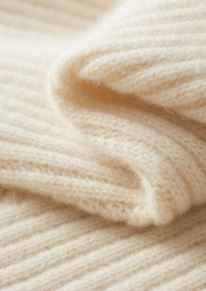 Pure Cashmere Ivory Patterned Mockneck | Arventti