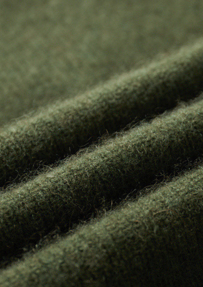 Pure Cashmere Olive Ribbed Half Zip | Arventti