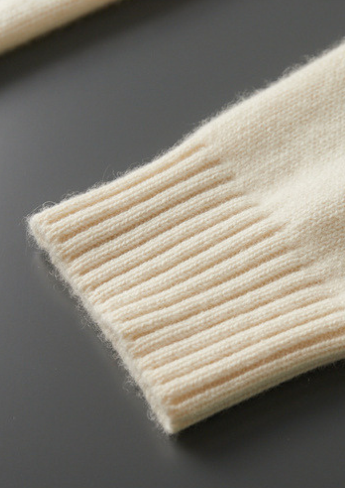 Pure Cashmere Ivory Patterned Mockneck | Arventti