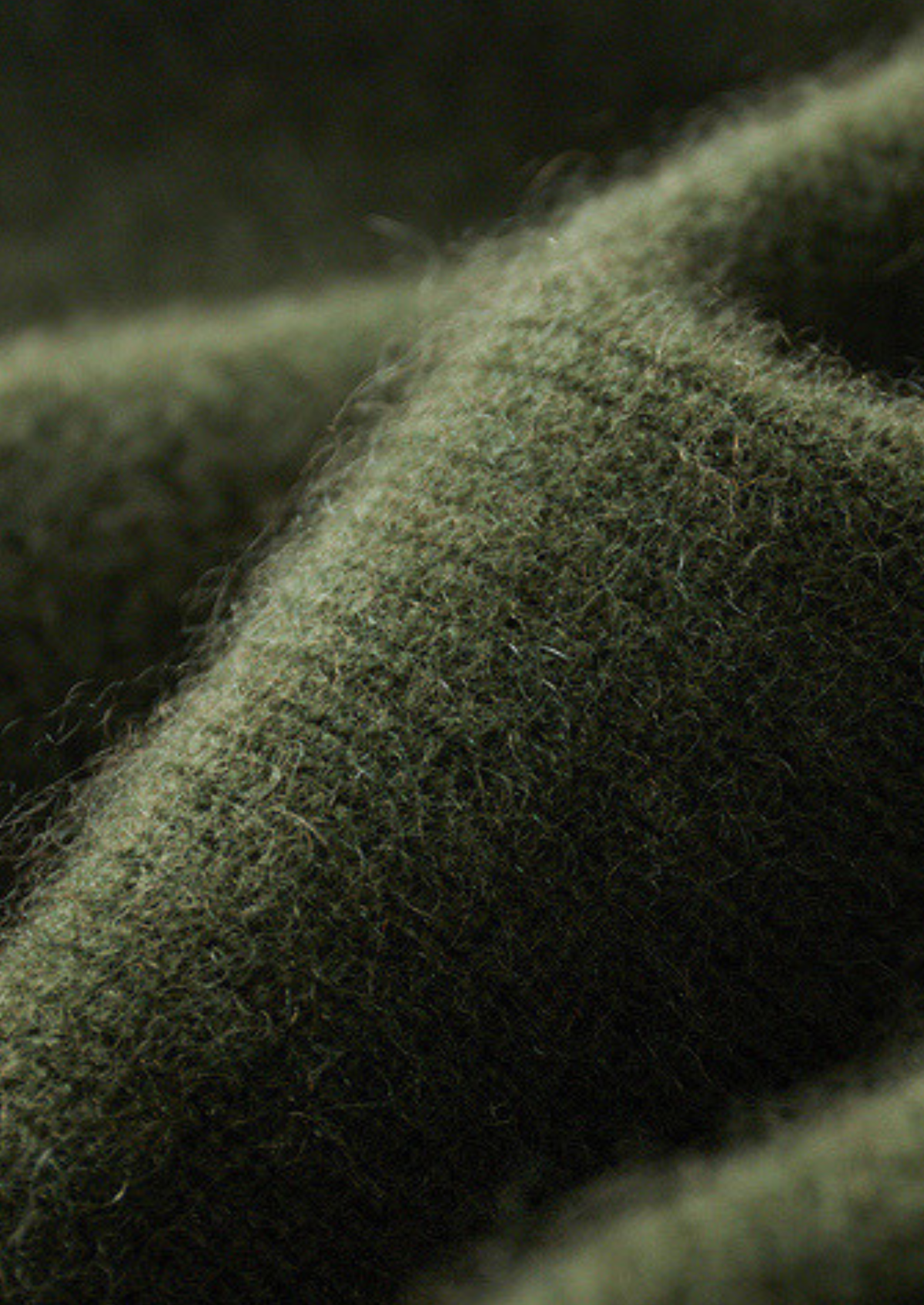 Pure Cashmere Olive Ribbed Half Zip | Arventti