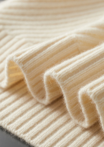 Pure Cashmere Ivory Patterned Mockneck | Arventti