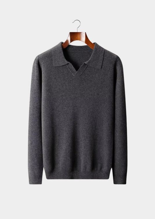 Pure Extra-Fine Merino Wool Ribbed Buttonless Polo | Arventti