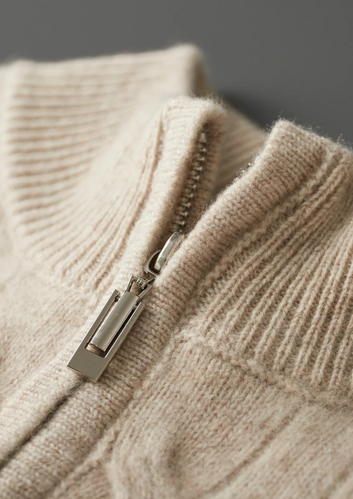 Pure Extra-Fine Merino Wool Cable Half Zip | Arventti