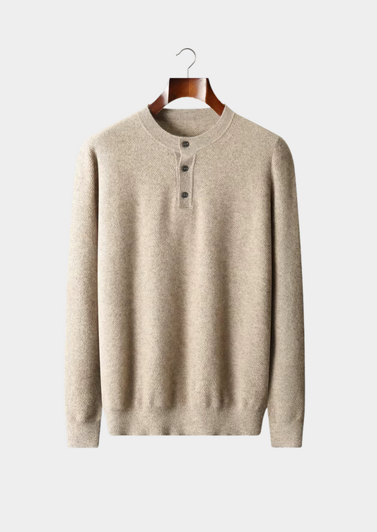 Premium Cashmere Classic Henley Sweater | Arventti