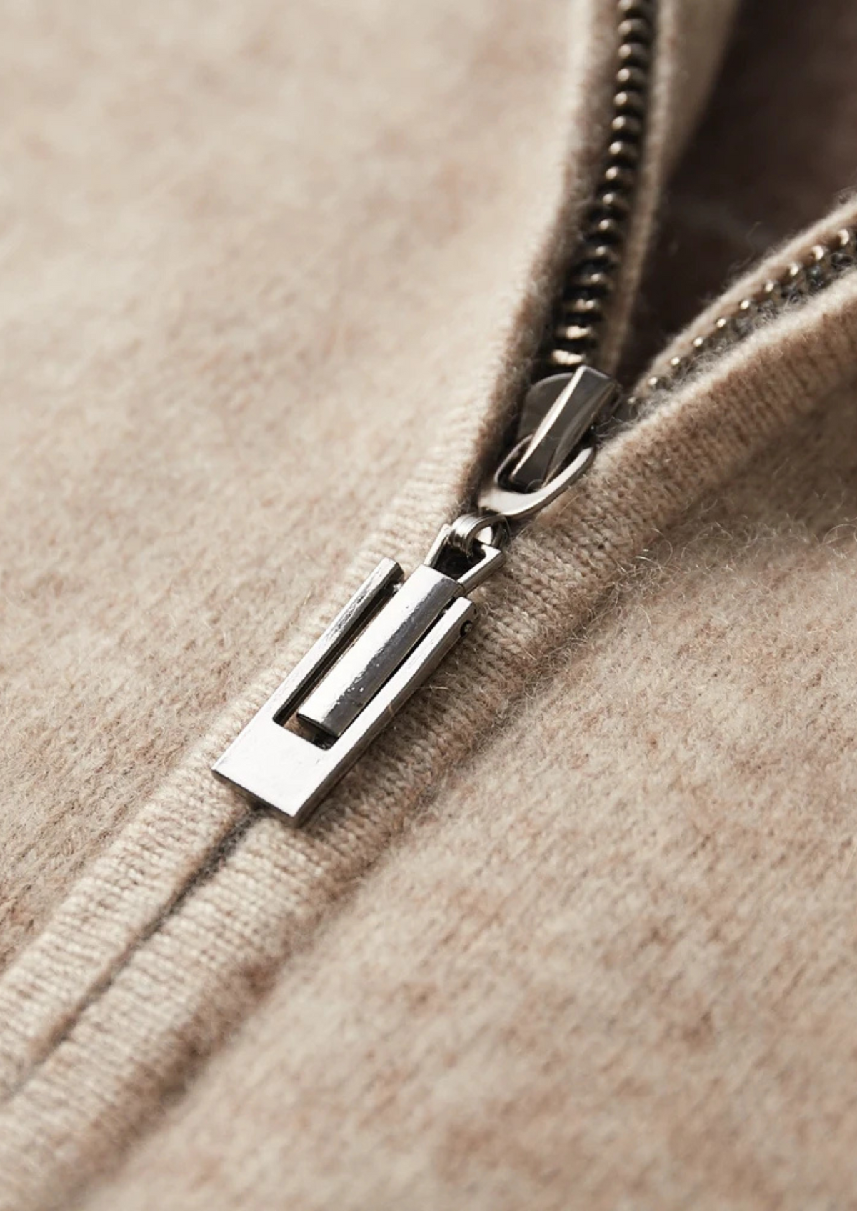 Premium Cashmere Two Tone Zip Cardigan | Arventti