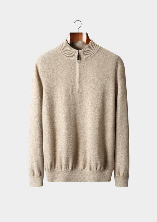 Pure Extra-Fine Merino Wool Half Zip Sweater | Arventti