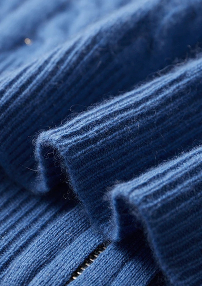 Premium Cashmere Cable Knit Zipper Hoodie | Arventti