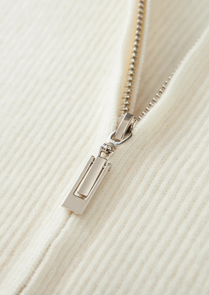 Pure Extra-Fine Merino Wool Ribbed Zipper Cardigan | Arventti