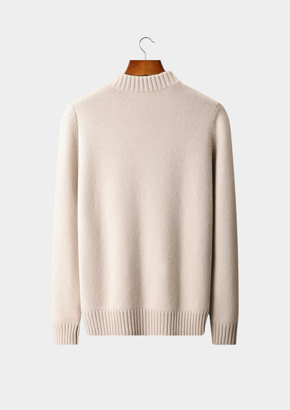 Pure Cashmere Off White Half Zip Sweater | Arventti