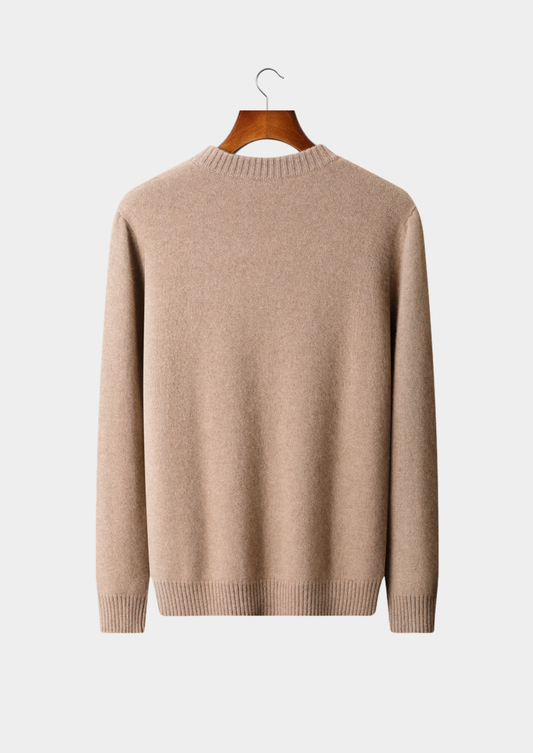 Pure Cashmere Beige Essential Crewneck | Arventti