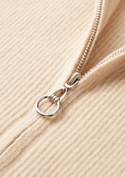 Pure Extra-Fine Merino Wool Ribbed Zip Cardigan | Arventti