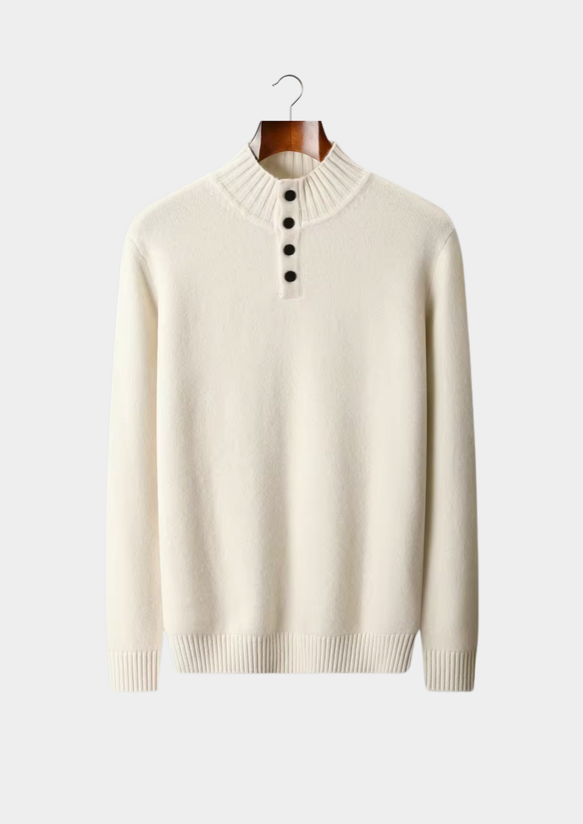 Pure Extra-Fine Merino Wool Classic Button Sweater | Arventti