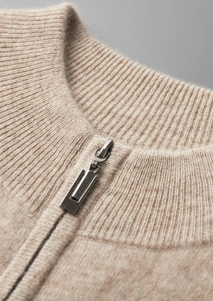 Premium Cashmere Two Tone Zip Cardigan | Arventti