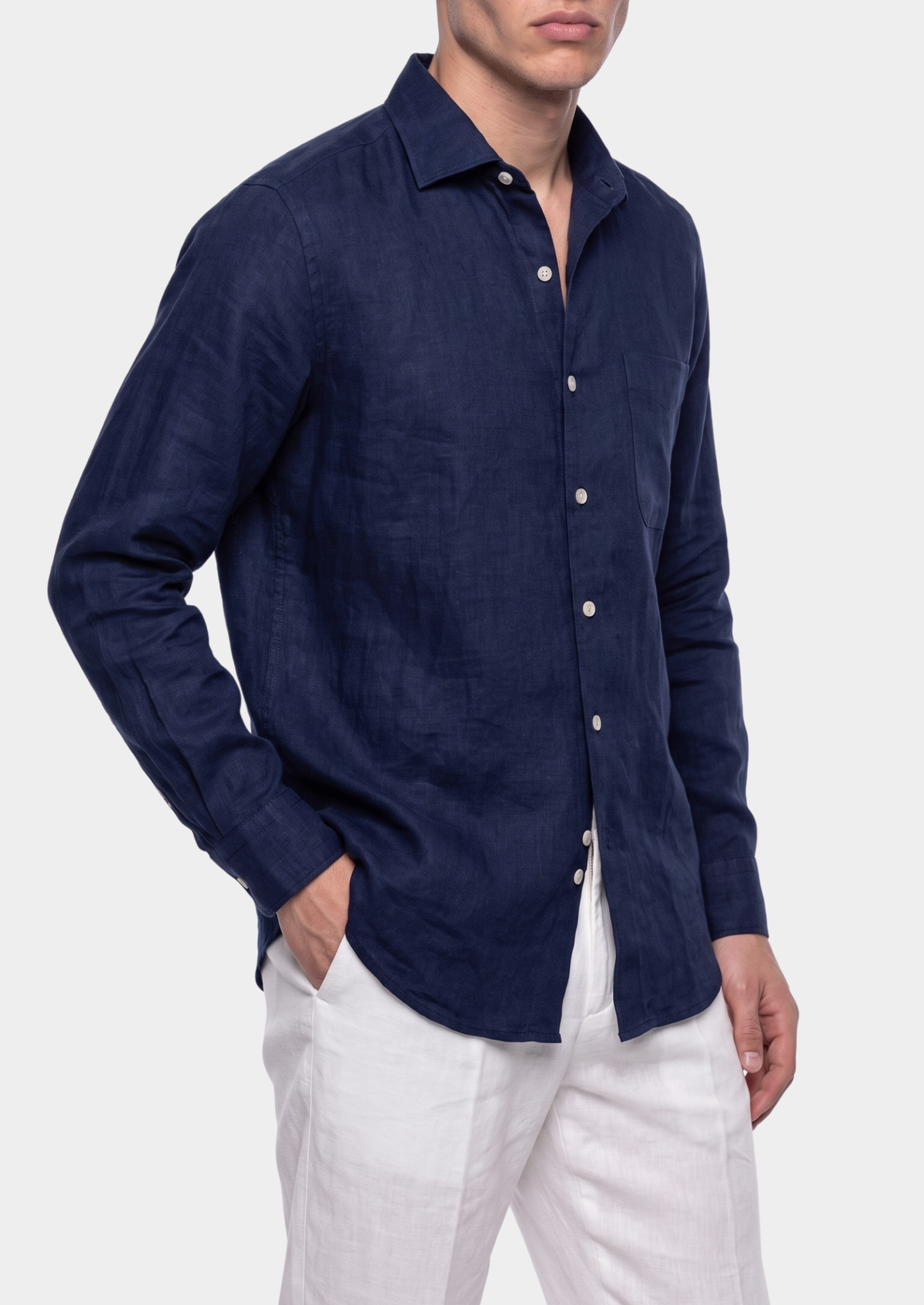 Amalfi Coastal Shirt - Navy Blue | Arventti