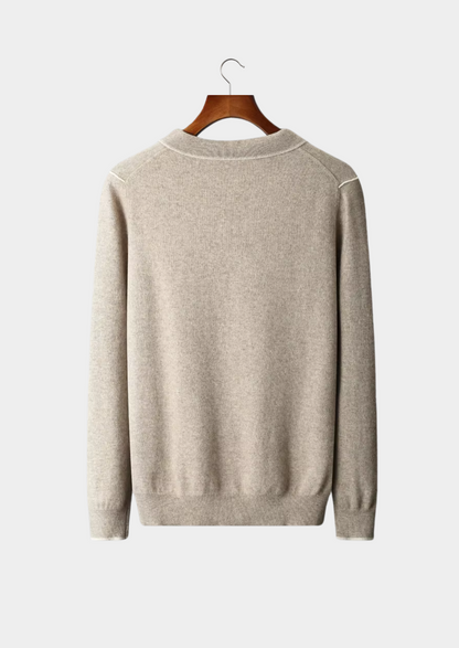 Premium Cashmere Two Tone Button Polo | Arventti