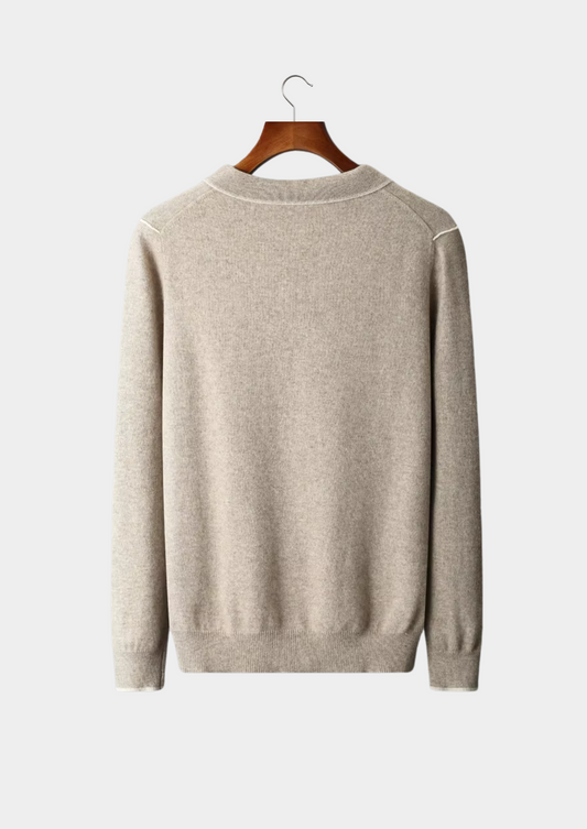 Premium Cashmere Two Tone Button Polo | Arventti
