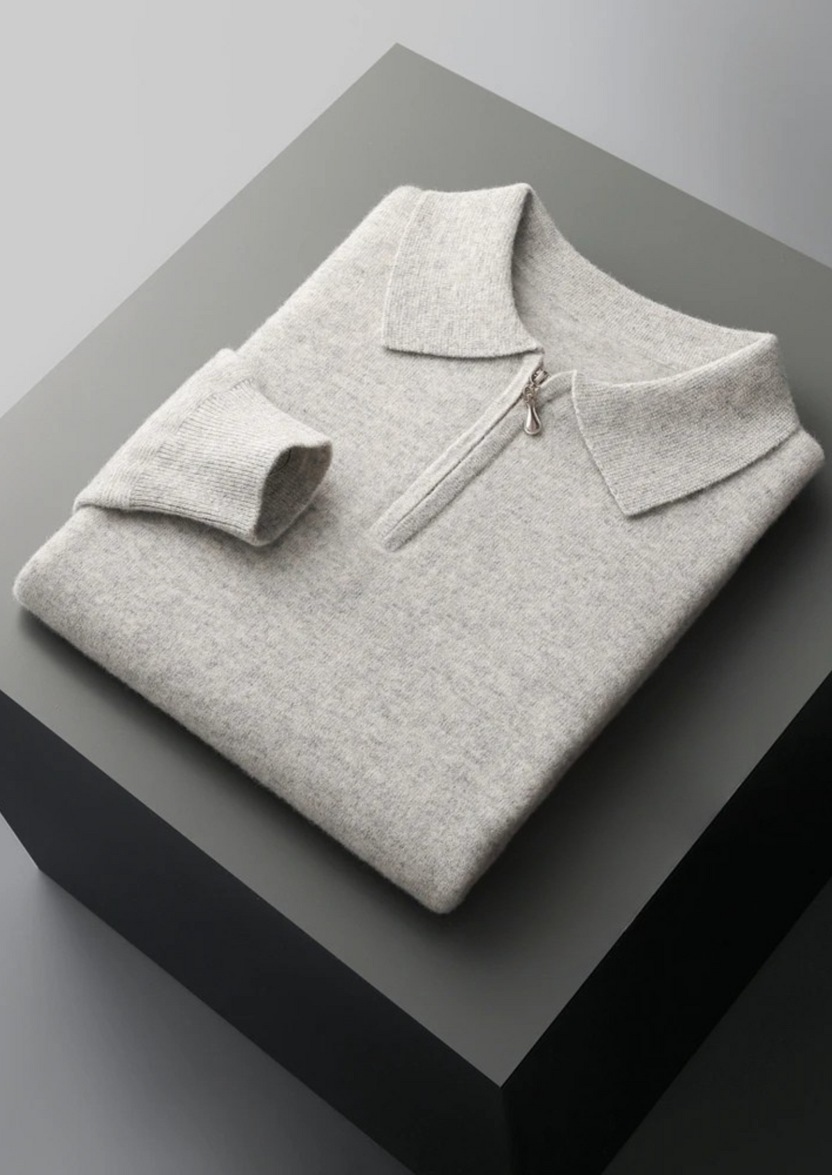 Pure Extra-Fine Merino Wool Half Zip Polo | Arventti