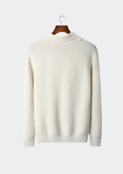 Premium Cashmere Ribbed V-Neck Sweater | Arventti