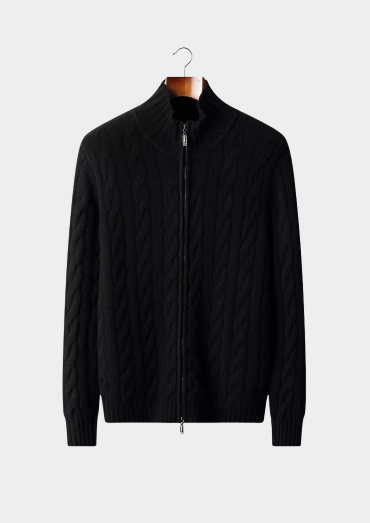 Pure Extra-Fine Merino Wool Dual-Zip Cable Cardigan | Arventti