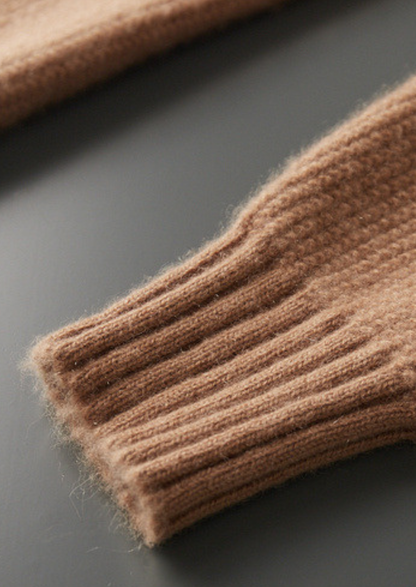 Pure Cashmere Mustard Ribbed Zip Cardigan | Arventti