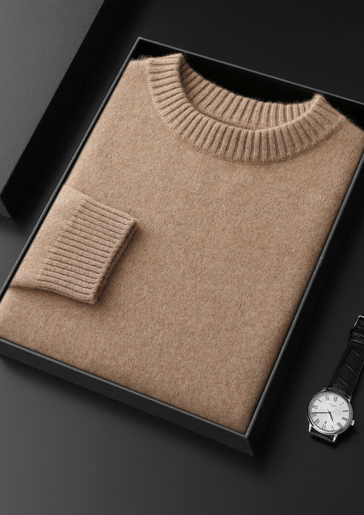 Pure Cashmere Beige Essential Crewneck | Arventti