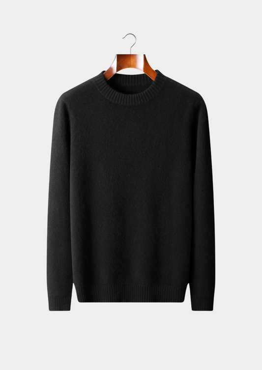Pure Cashmere Black Essential Crewneck | Arventti