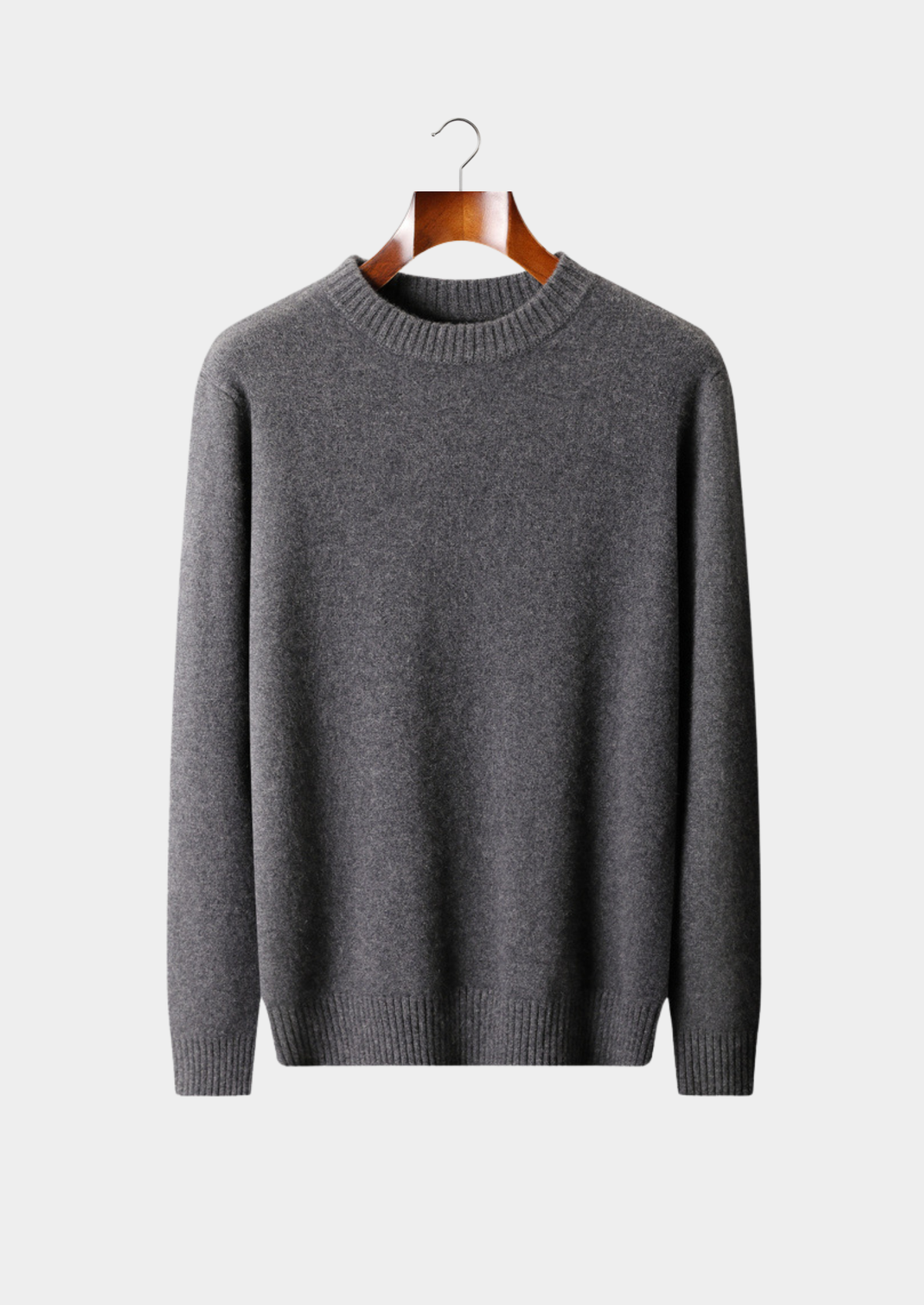 Pure Cashmere Dark Gray Essential Crewneck | Arventti