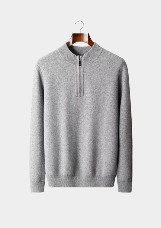 Premium Cashmere Essential Half-Zip Sweater | Arventti