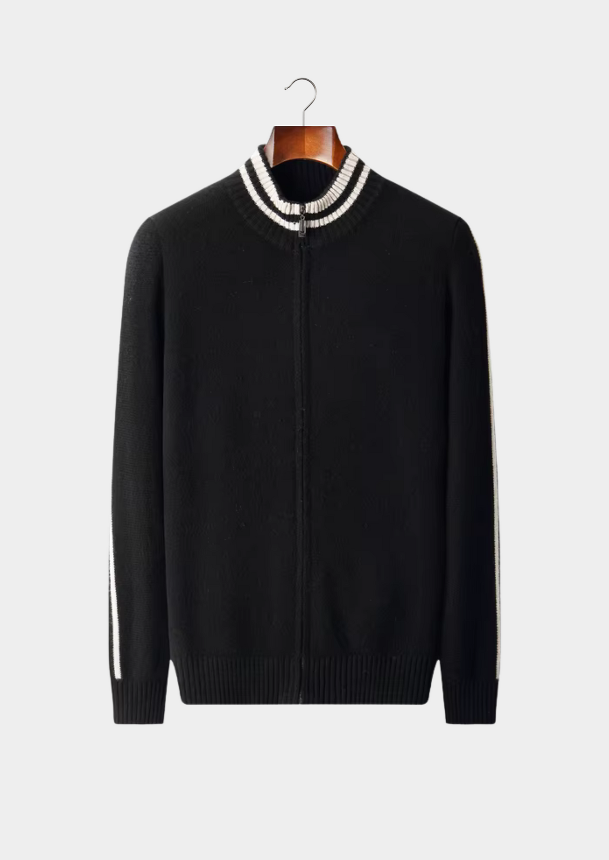 Pure Extra-Fine Merino Wool Two Tone Zip Cardigan | Arventti
