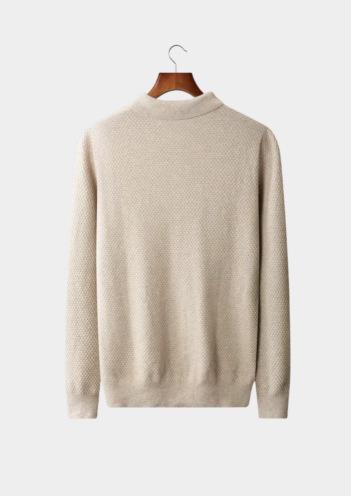 Premium Cashmere Textured Sweater Polo | Arventti