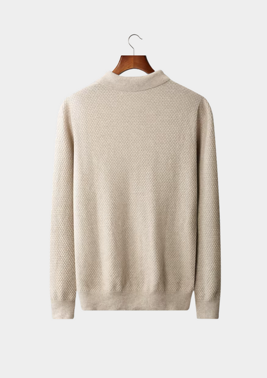 Premium Cashmere Textured Sweater Polo | Arventti