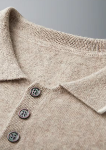 Premium Cashmere Two Tone Button Polo | Arventti
