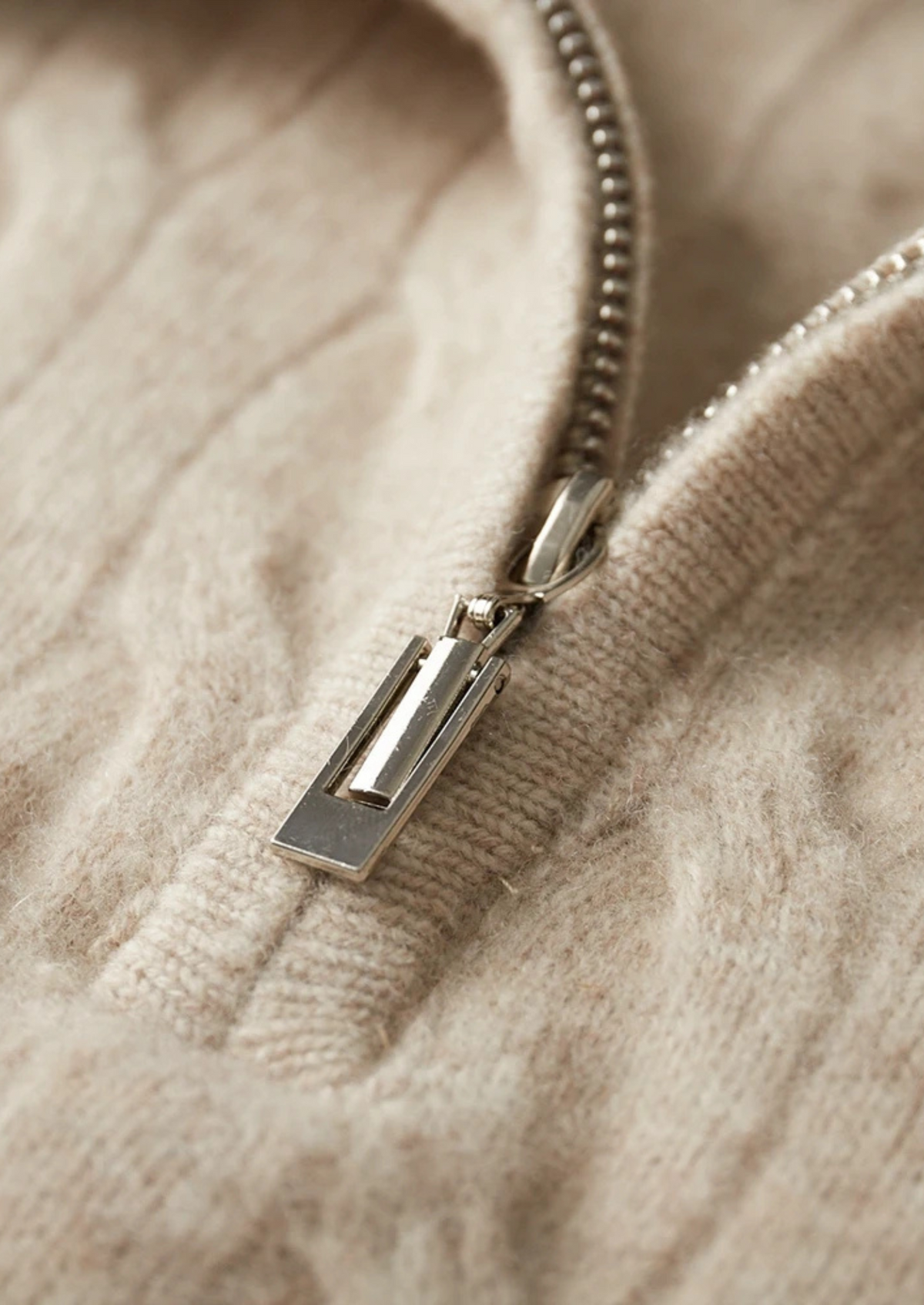 Pure Extra-Fine Merino Wool Cable Half Zip | Arventti