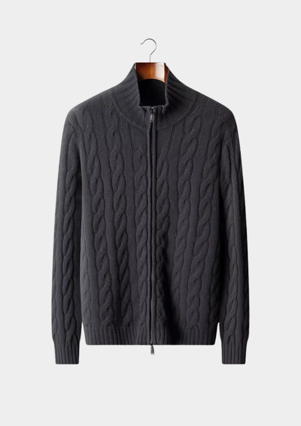 Pure Extra-Fine Merino Wool Dual-Zip Cable Cardigan | Arventti