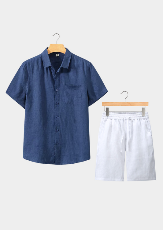 Dolcevita Shortsleeve Summer Set - Navy/white | Arventti