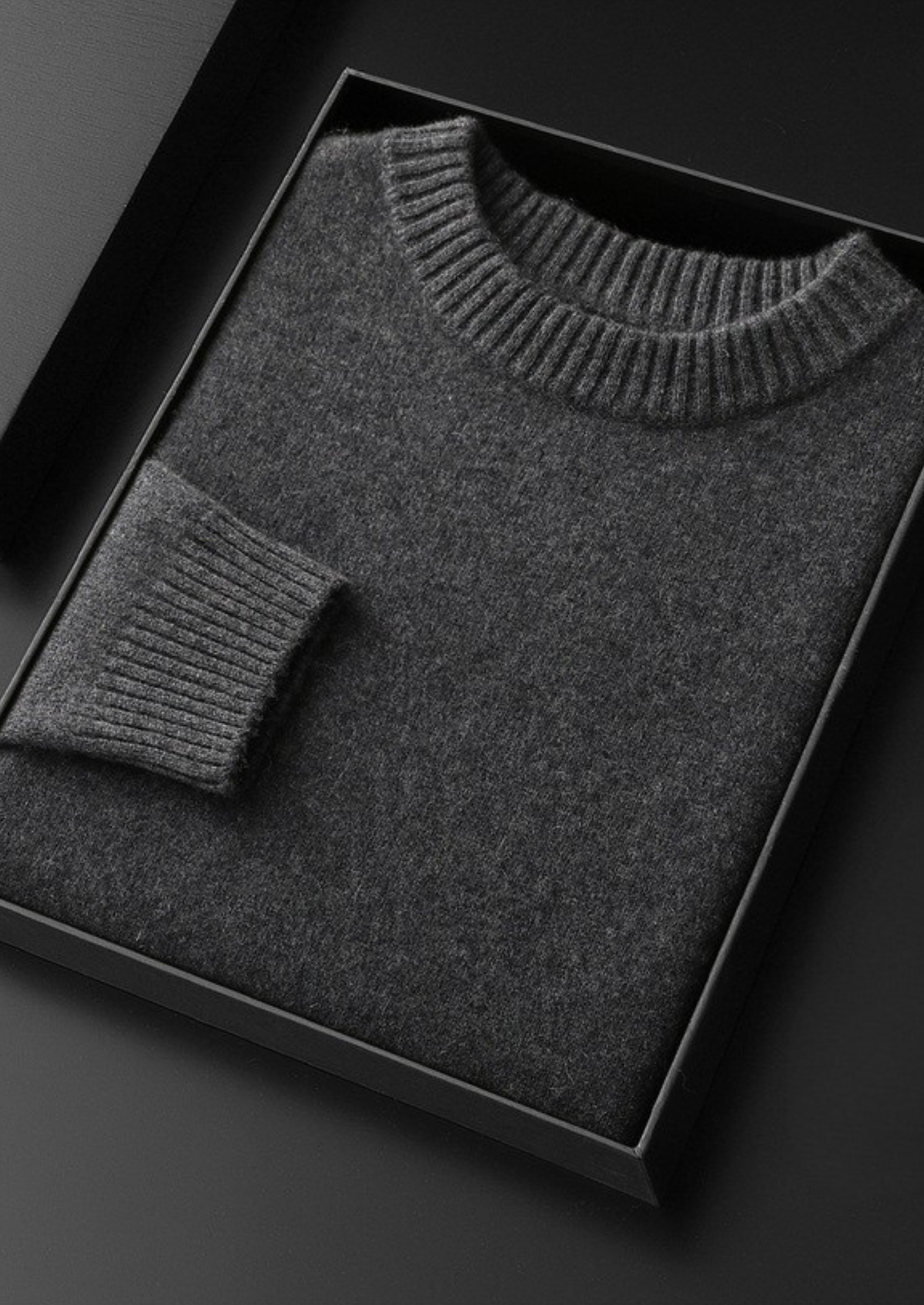 Pure Cashmere Dark Gray Essential Crewneck | Arventti