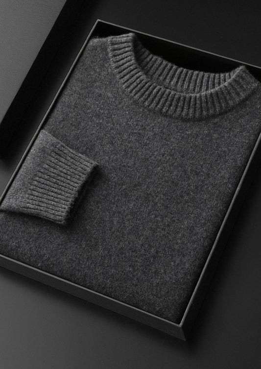 Pure Cashmere Dark Gray Essential Crewneck | Arventti