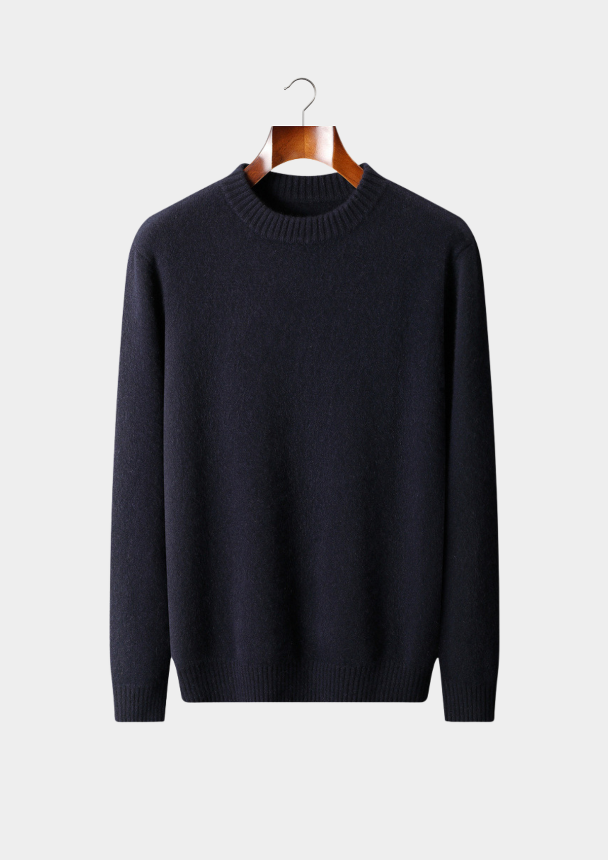 Pure Cashmere Navy Blue Essential Crewneck | Arventti