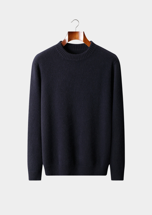 Pure Cashmere Navy Blue Essential Crewneck | Arventti