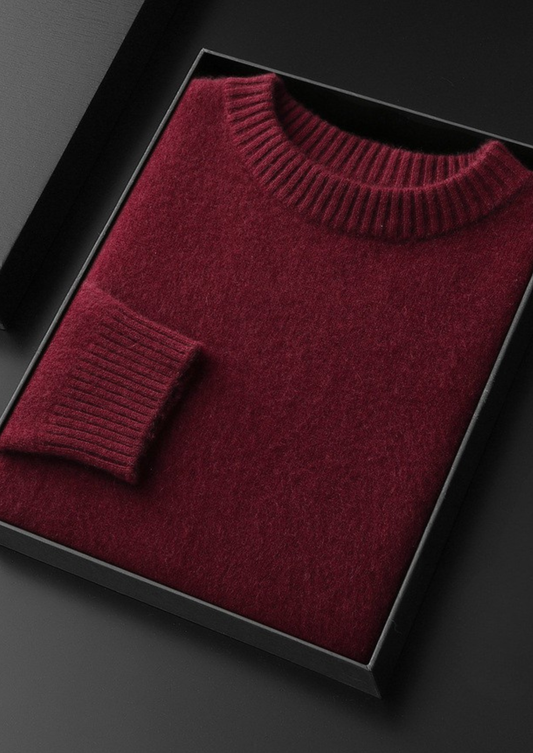 Pure Cashmere Burgundy Essential Crewneck | Arventti