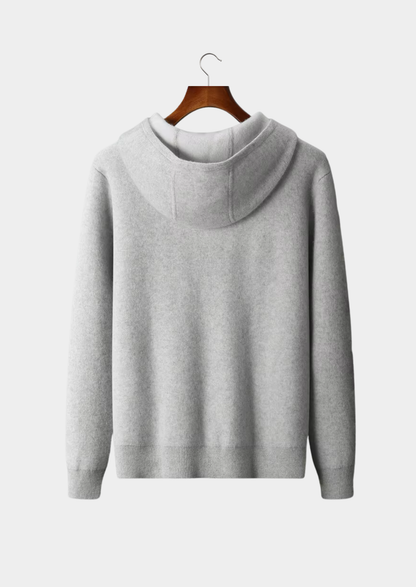 Premium Cashmere Two Tone Zipper Hoodie | Arventti