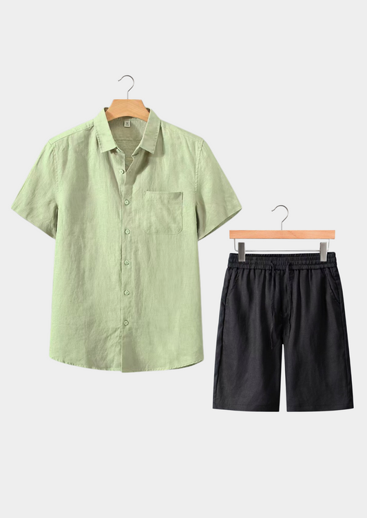 Dolcevita Shortsleeve Summer Set - Mint Green/black | Arventti
