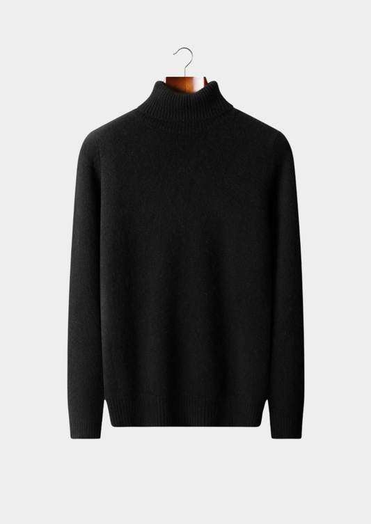 Pure Cashmere Black Essential Rollneck | Arventti