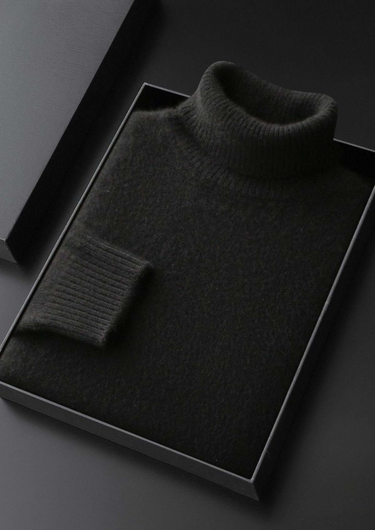 Pure Cashmere Black Essential Rollneck | Arventti