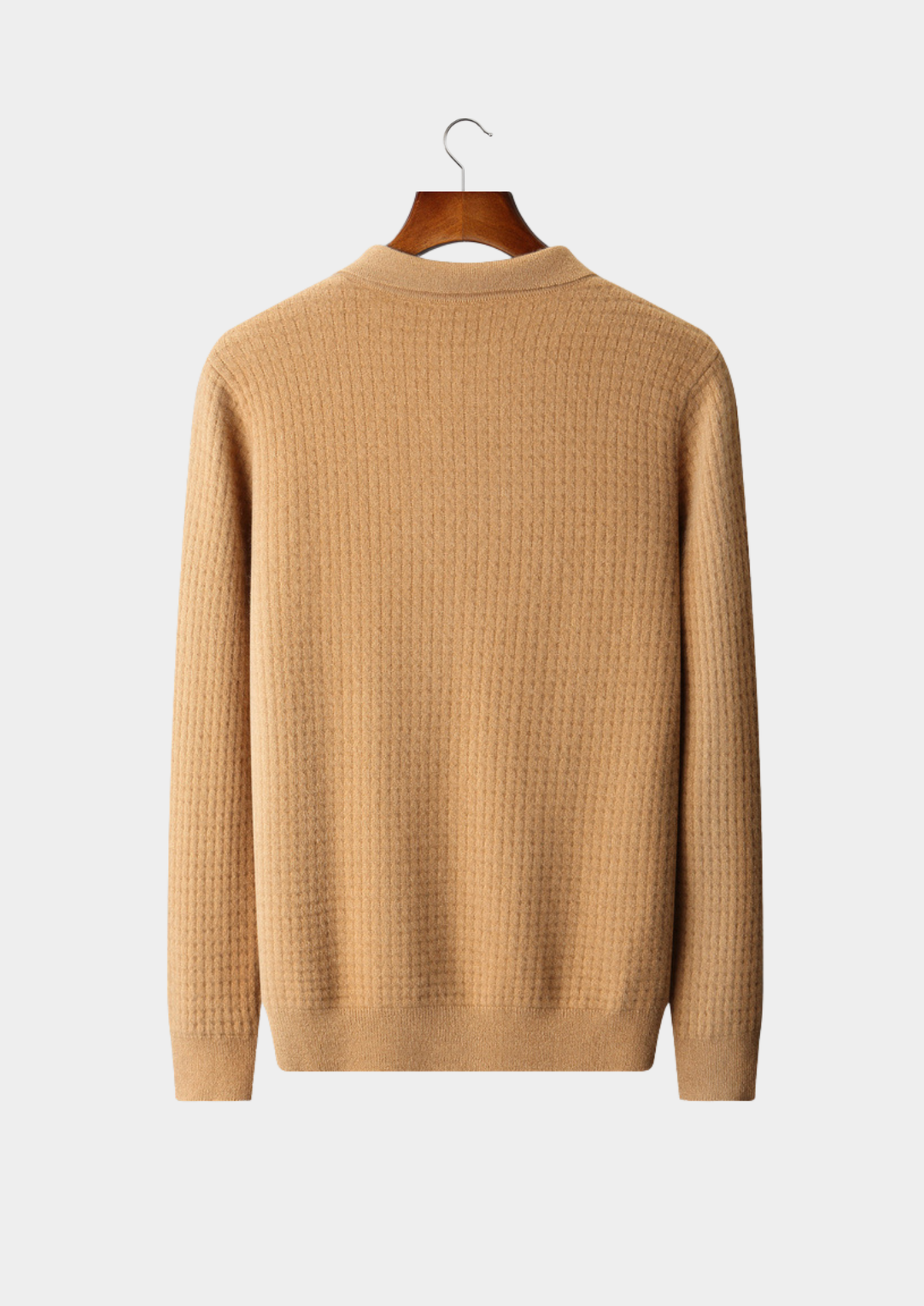 Pure Cashmere Caramel Textured Button Cardigan | Arventti