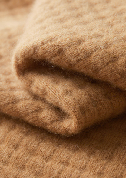 Pure Cashmere Caramel Textured Button Cardigan | Arventti