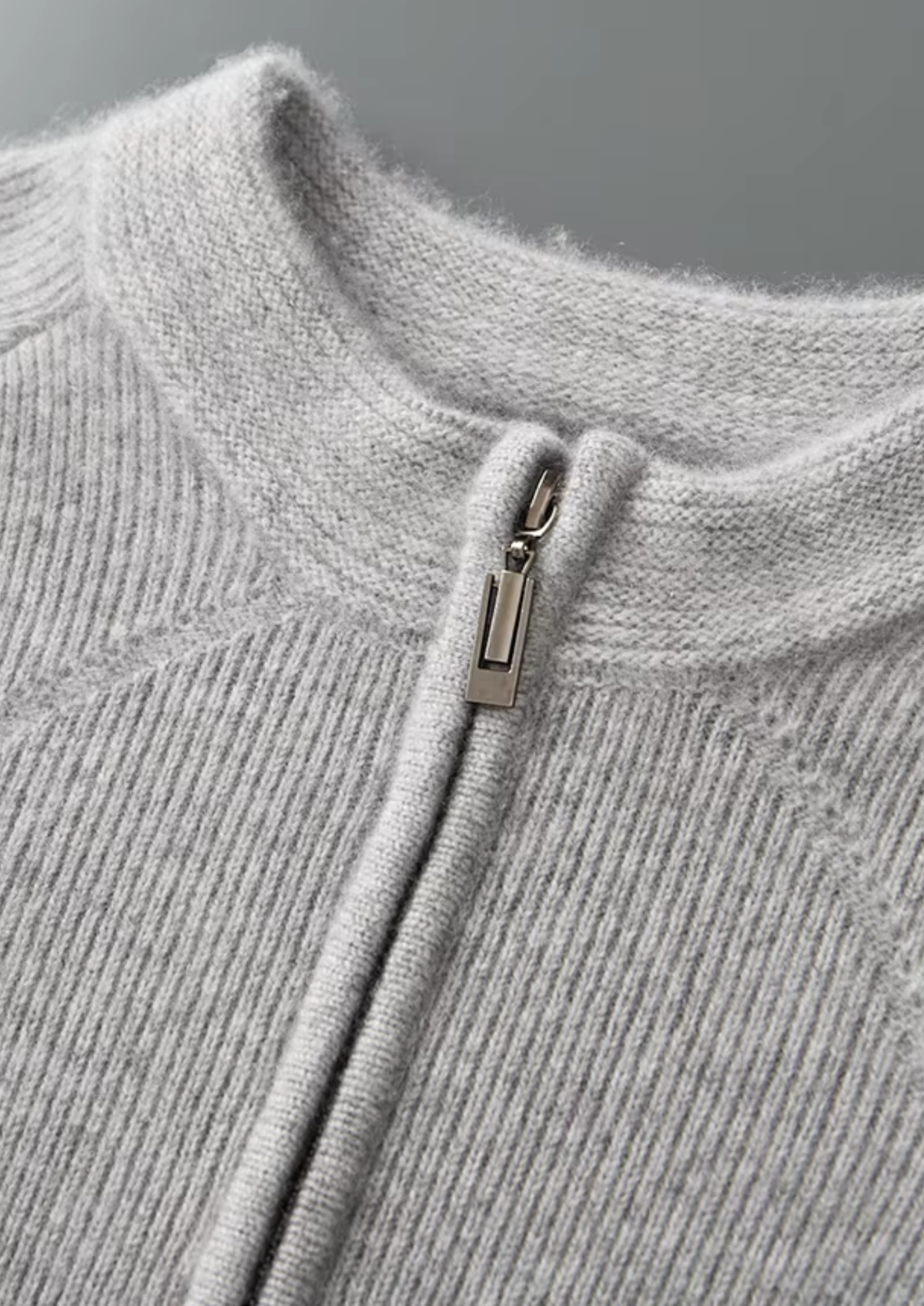 Pure Extra-Fine Merino Wool Ribbed Zip Cardigan | Arventti