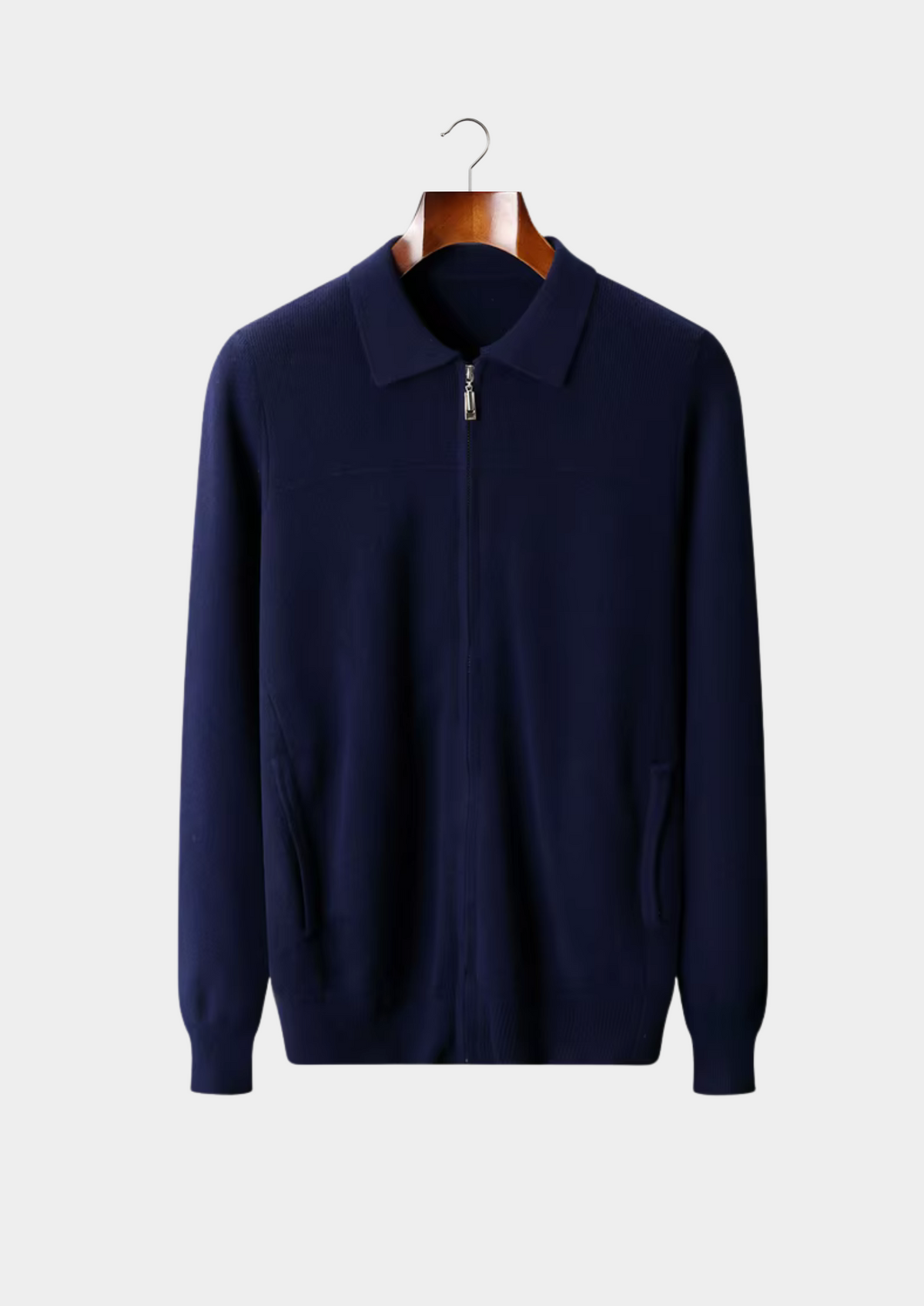 Pure Extra-Fine Merino Wool Ribbed Polo Cardigan | Arventti