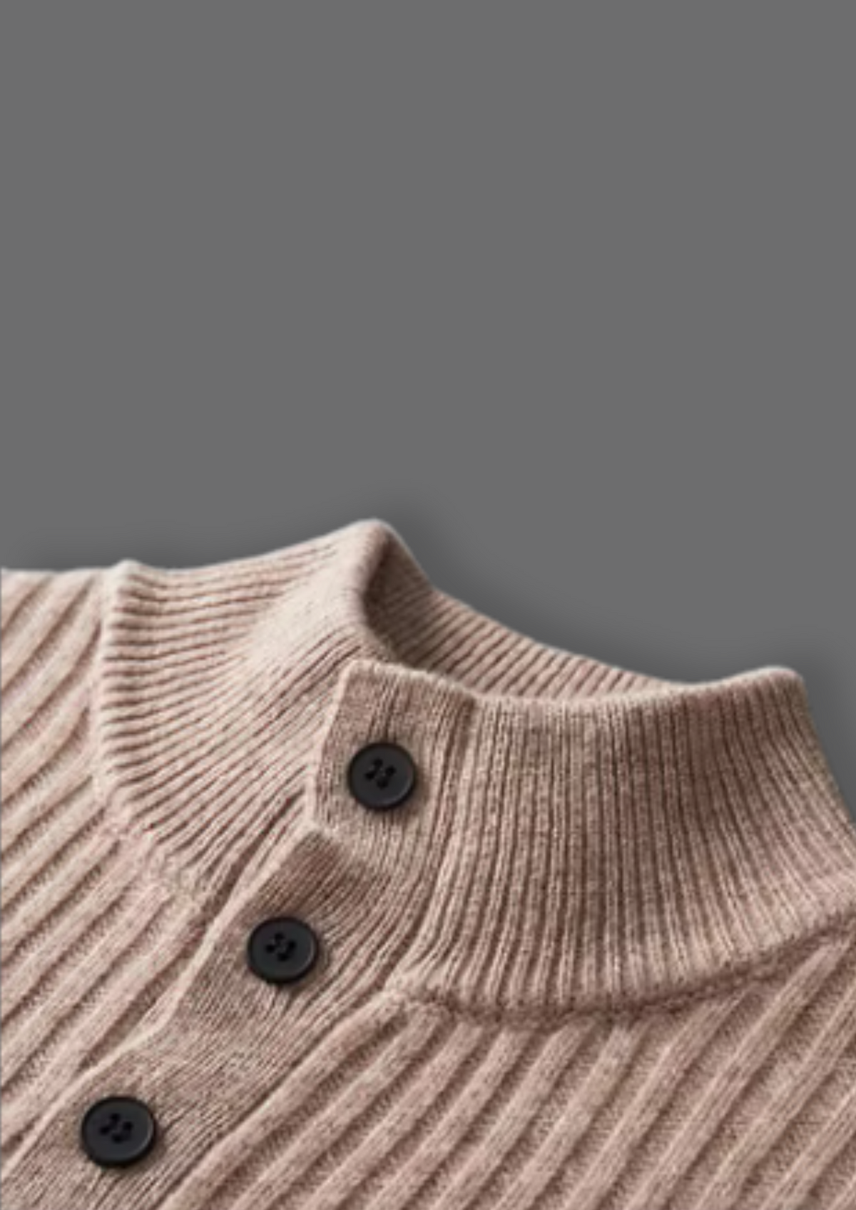Pure Extra-Fine Merino Wool Ribbed Henley Sweater | Arventti